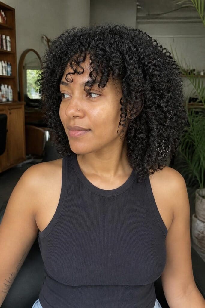 5. Curly Shag for Tight Coils