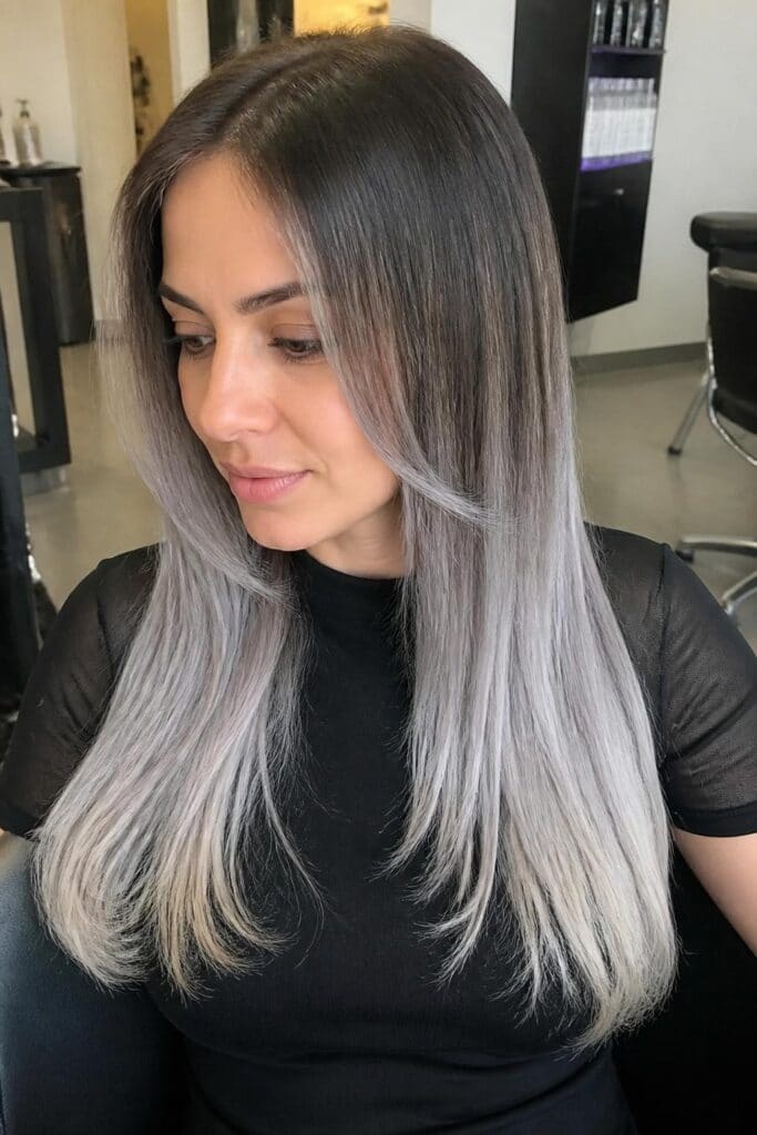 Ash Brown to Silver Ombre
