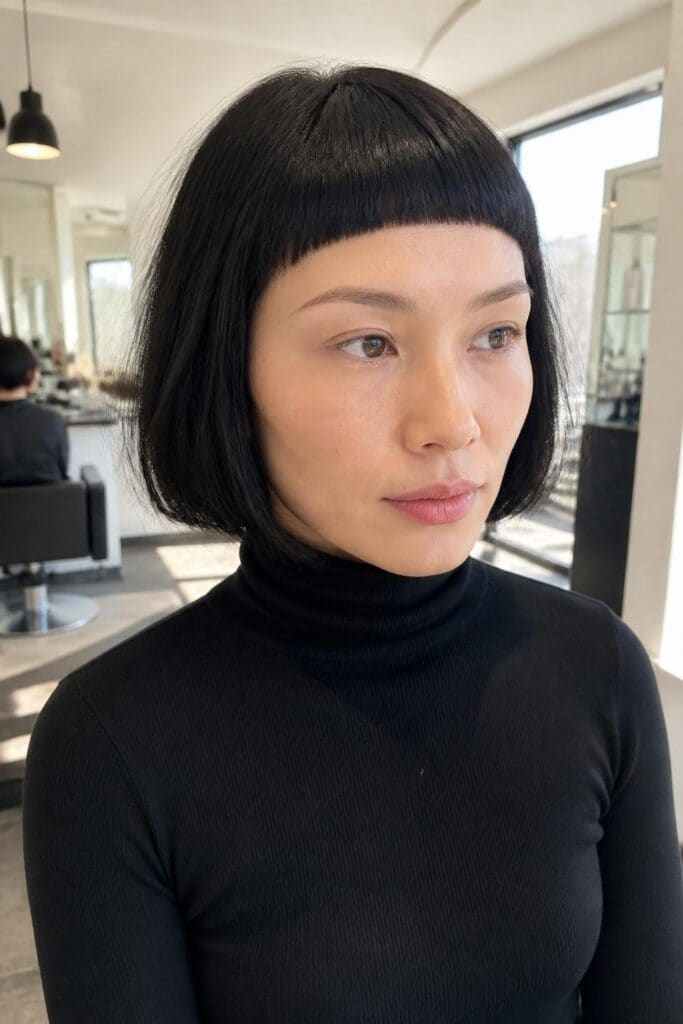 Baby Bangs with a Blunt Bob