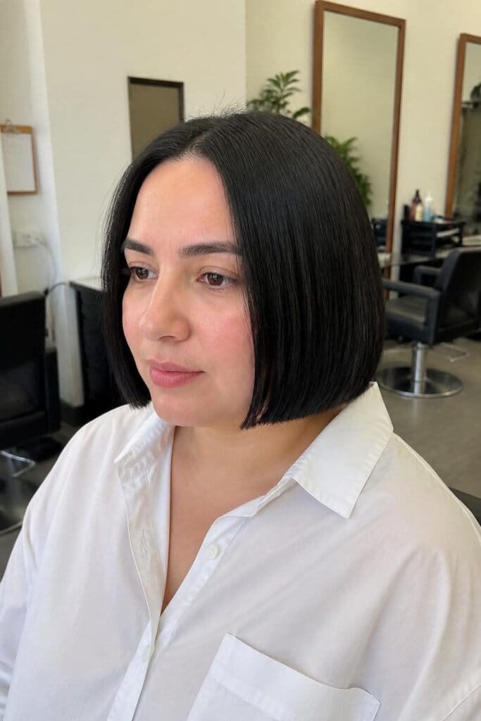 Blunt Bob with Middle Part