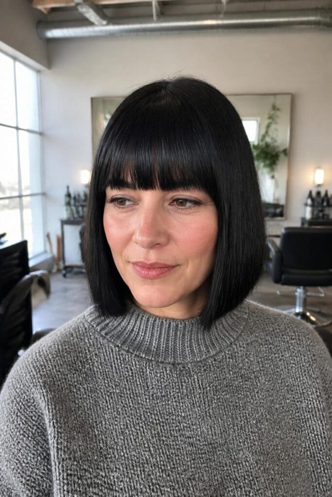 Full Fringe with a Blunt Lob