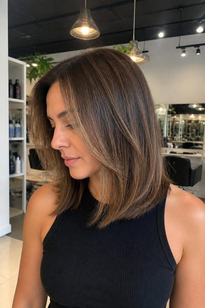 Layered Lob with Baby Lights