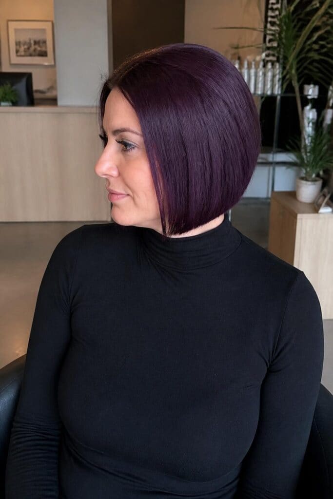 Mid-Length Straight Purple Bob