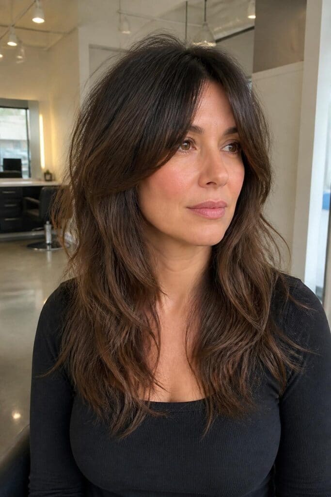 Pear Face: Shaggy Long Cut with Volume at Crown