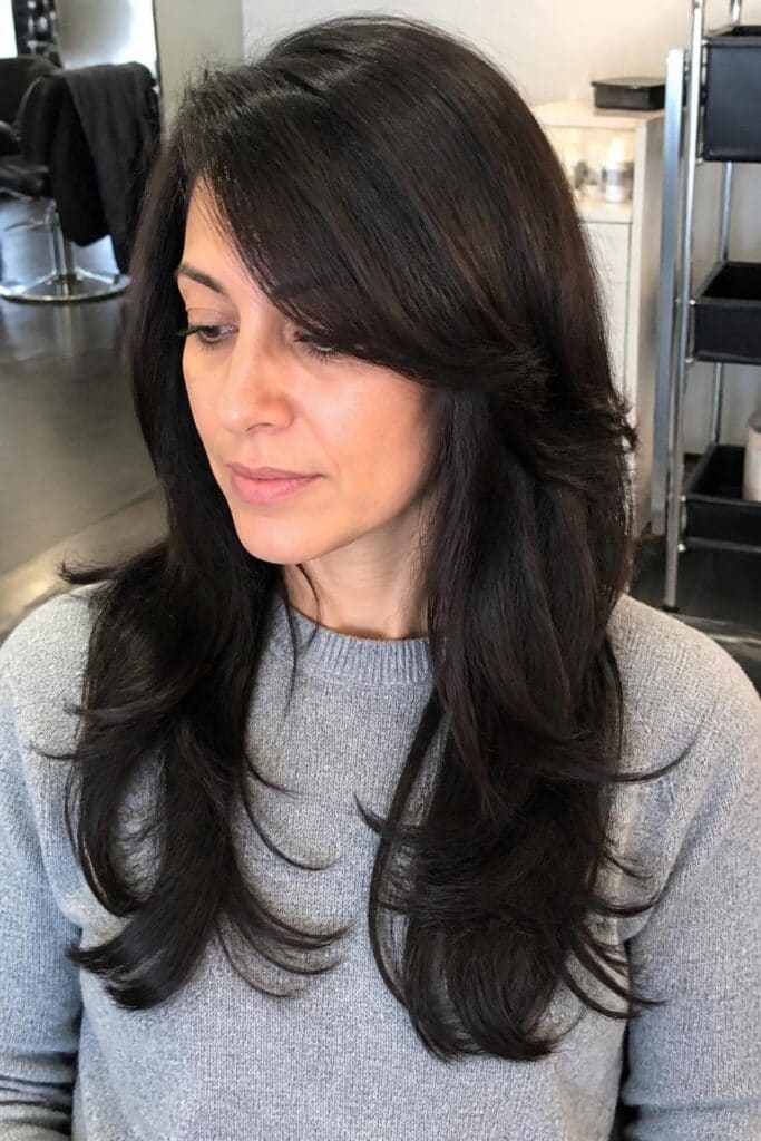 Side-Swept Bangs with Long Layers