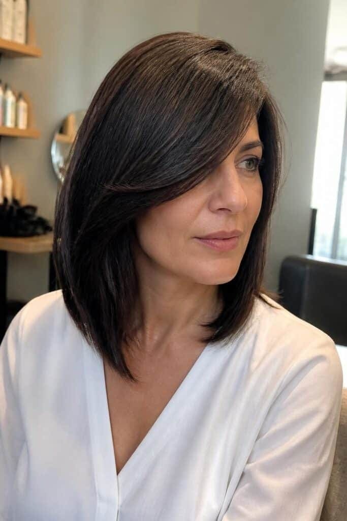 Swoop Bangs with a Long Bob