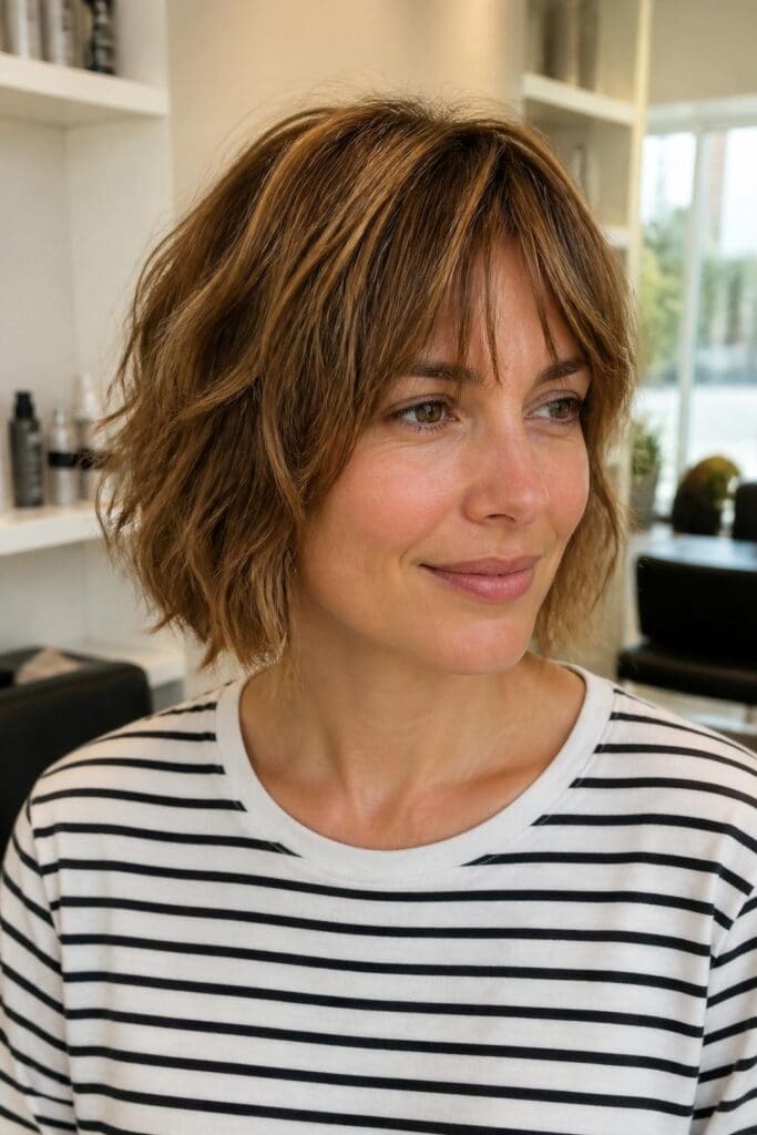 Textured Fringe with a Shaggy Bob