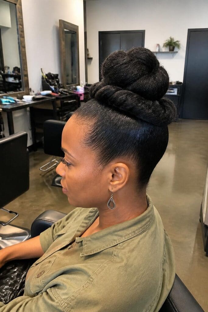 The Double Twist High Bun