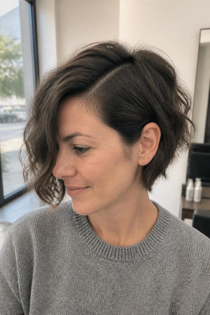 Tousled Crop with Side Part