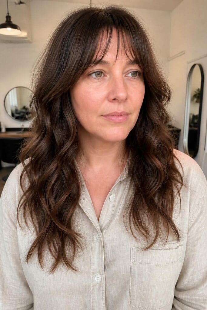 Wispy Bangs with Beach Waves