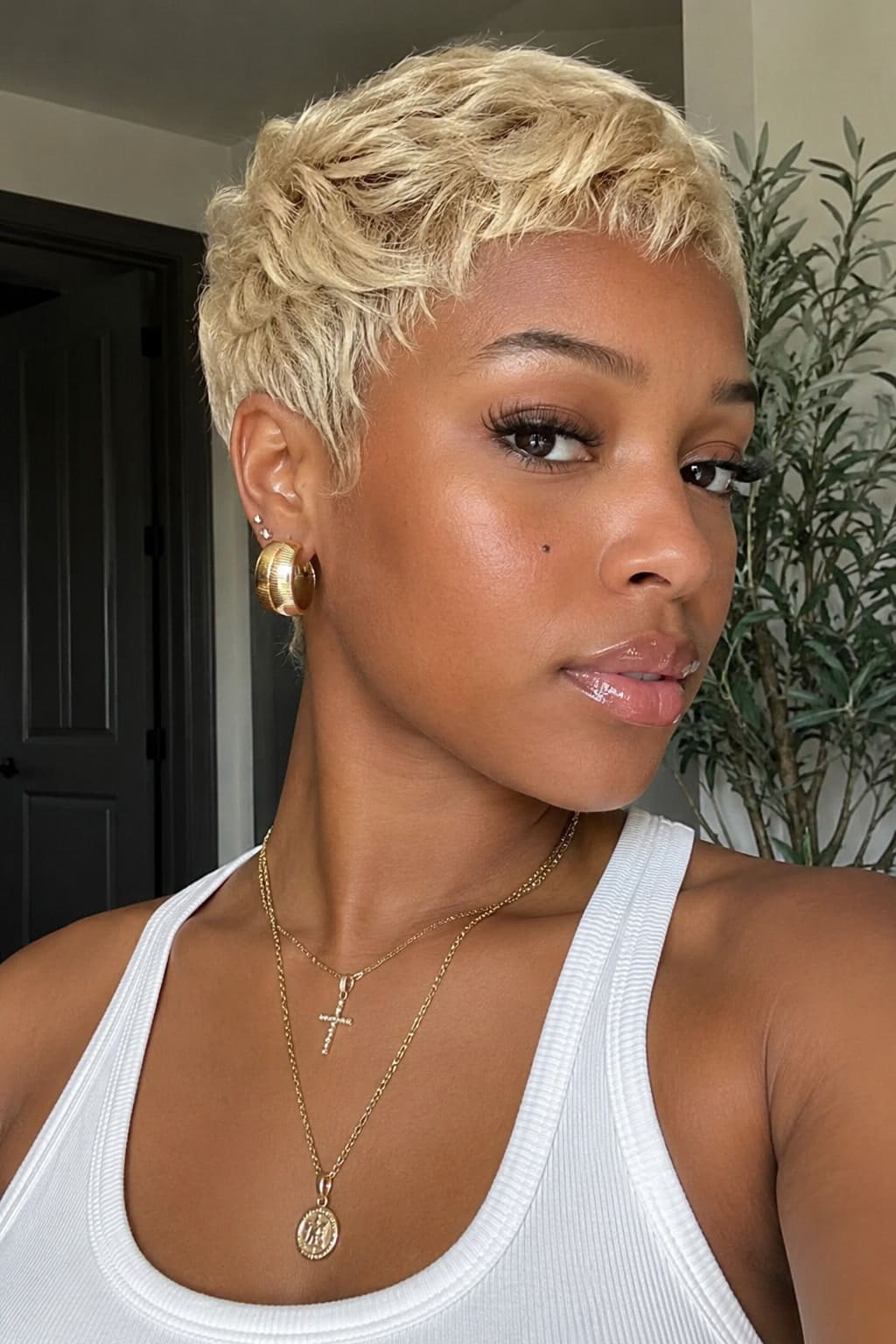 3. Platinum Blonde Pixie Cut
