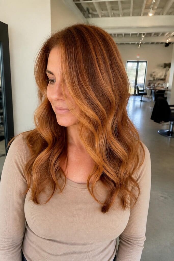 1. Golden Copper Balayage