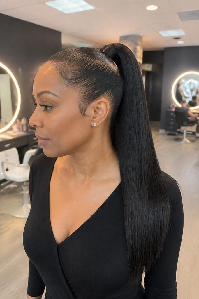 1. Sleek High Ponytail