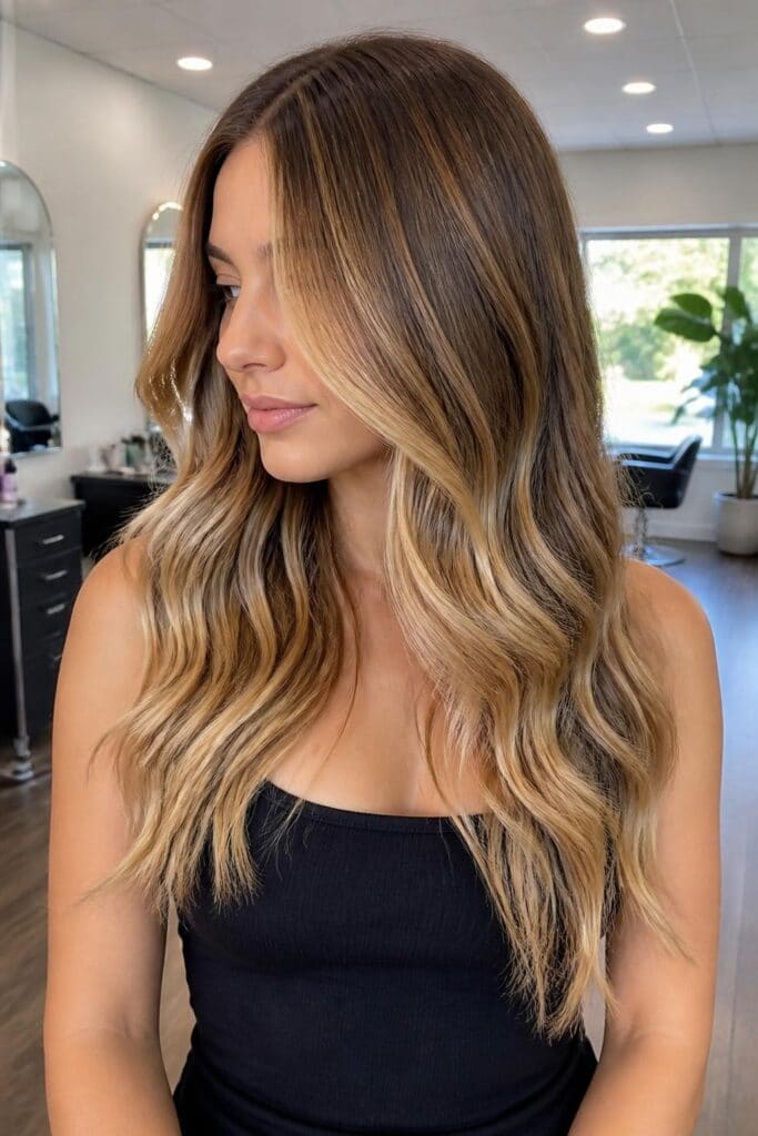 10. Blonde Balayage with Warm Tones