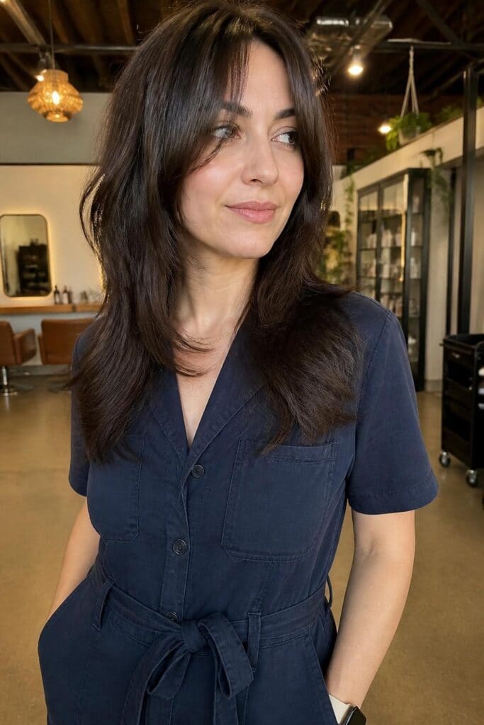10. Long Wolf Cut with Curtain Fringe