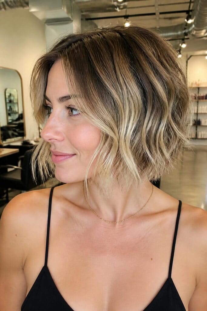 10. Wavy Bob with Beach Texture