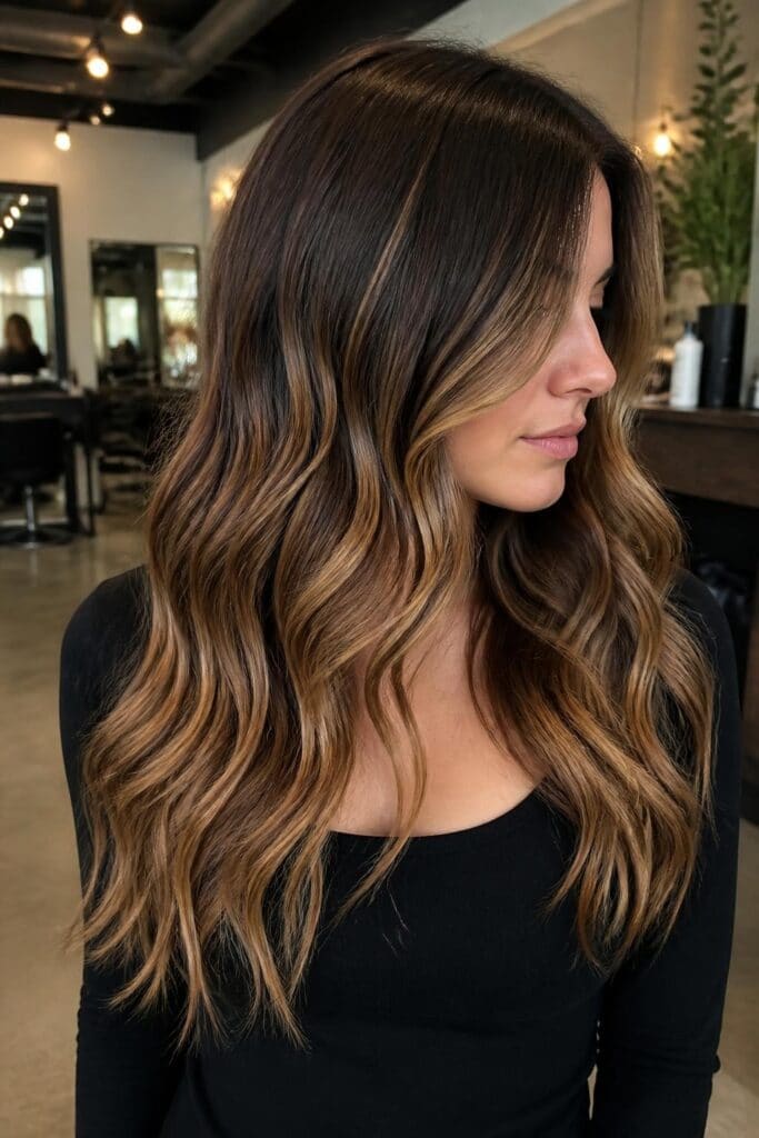 13. Dark Chocolate Balayage