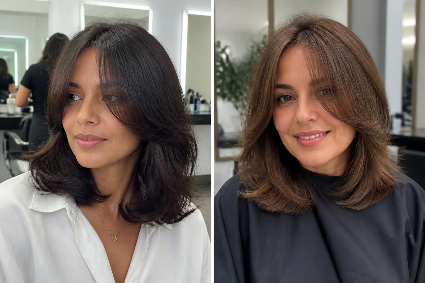15 Easy Medium Haircuts With Curtain Bangs for Busy Mornings