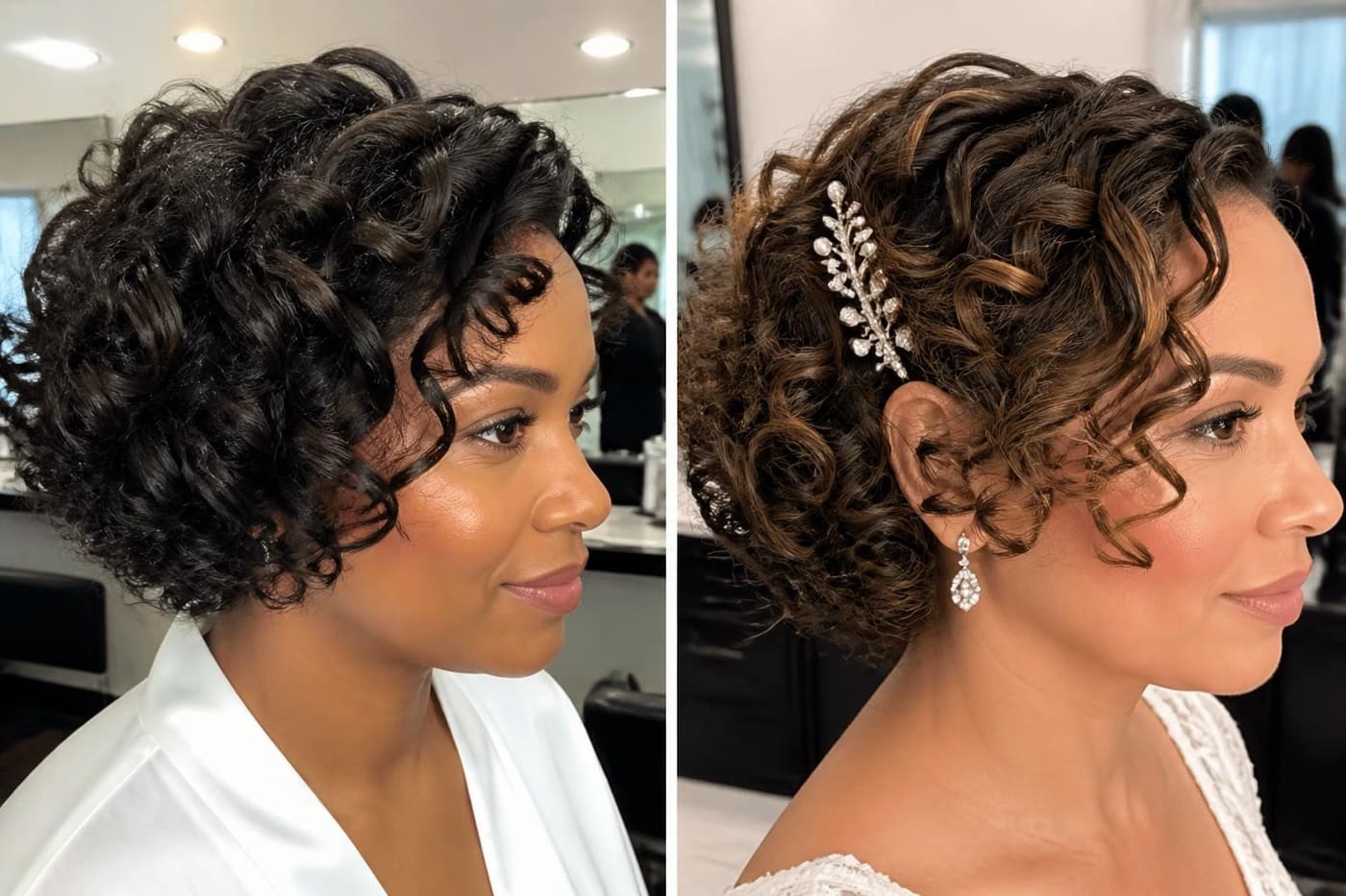 15 Elegant Curly Bob Wedding Hairstyles for Brides