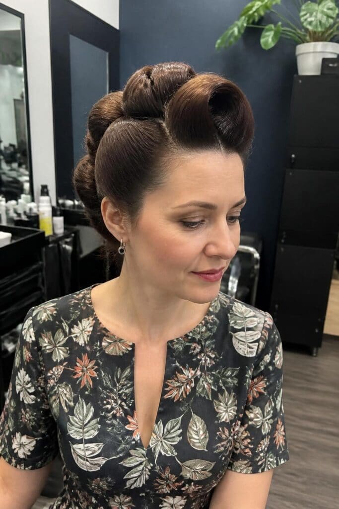 15. Vintage Rolled Updo