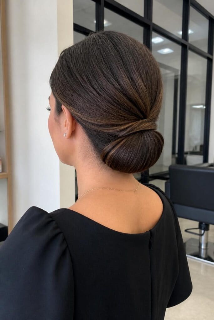2. Elegant Low Chignon