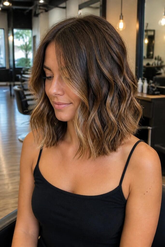 2. Textured Lob with Beach Waves