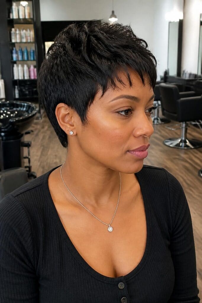 2. Textured Pixie Crop