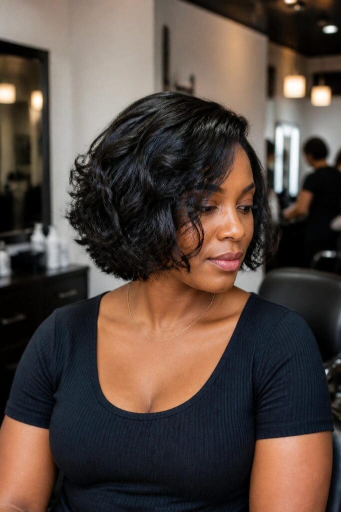 5. Curly Relaxed Bob