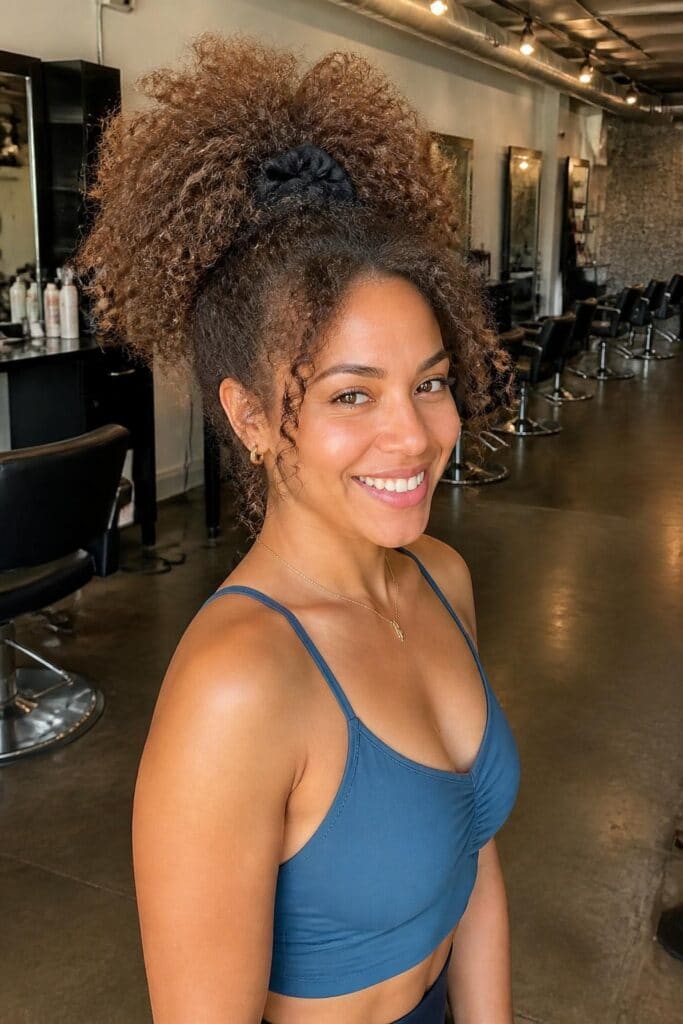 5. The Fluffy Curly Ponytail