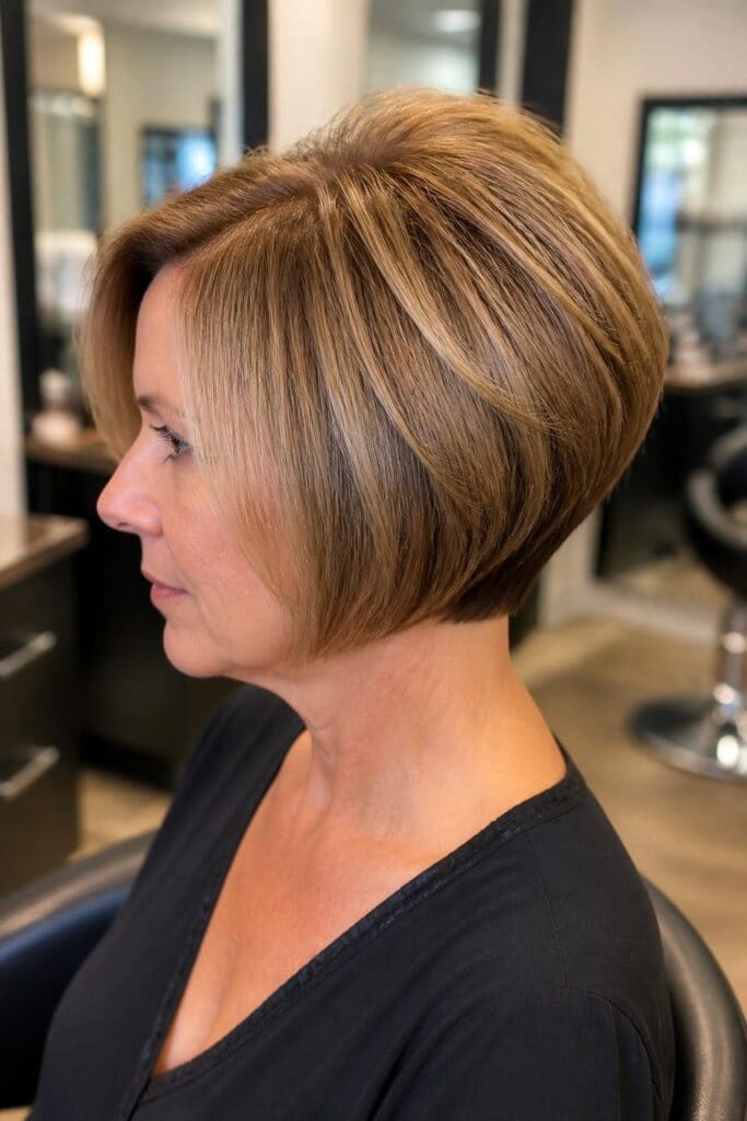 7. Stacked Bob with Crown Lift