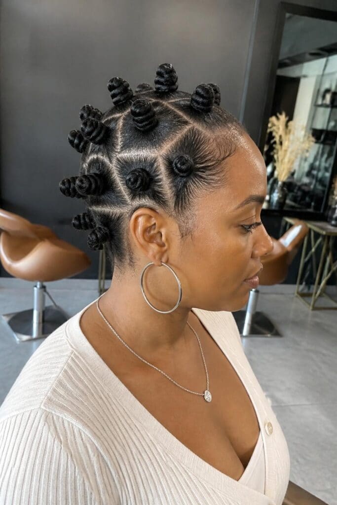 Bantu Knots for Heatless Waves