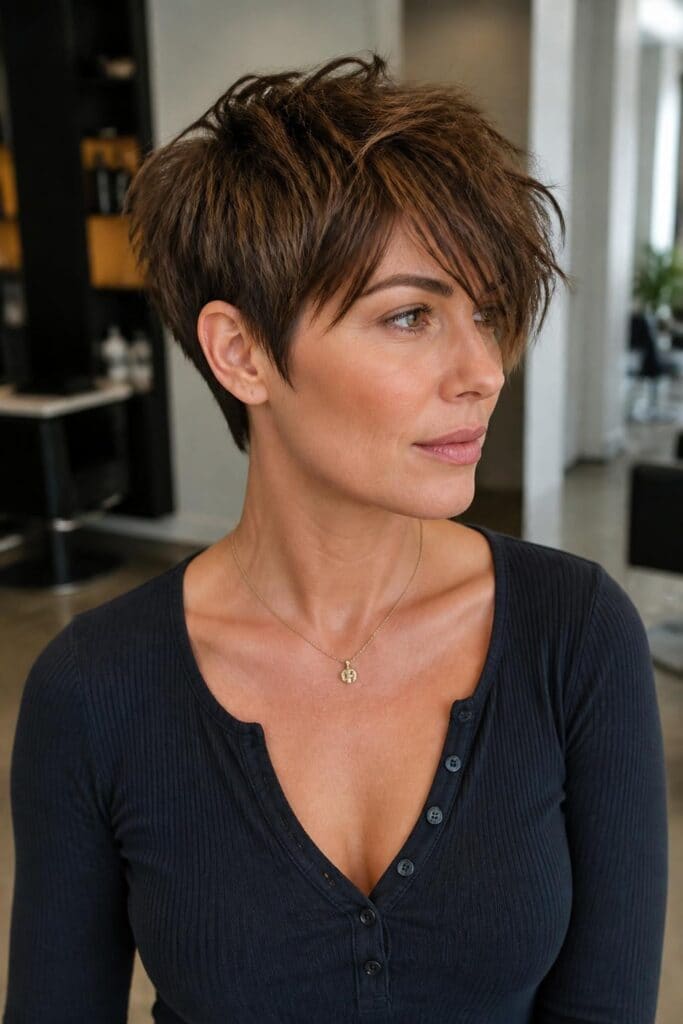 Choppy Pixie with Long Fringe