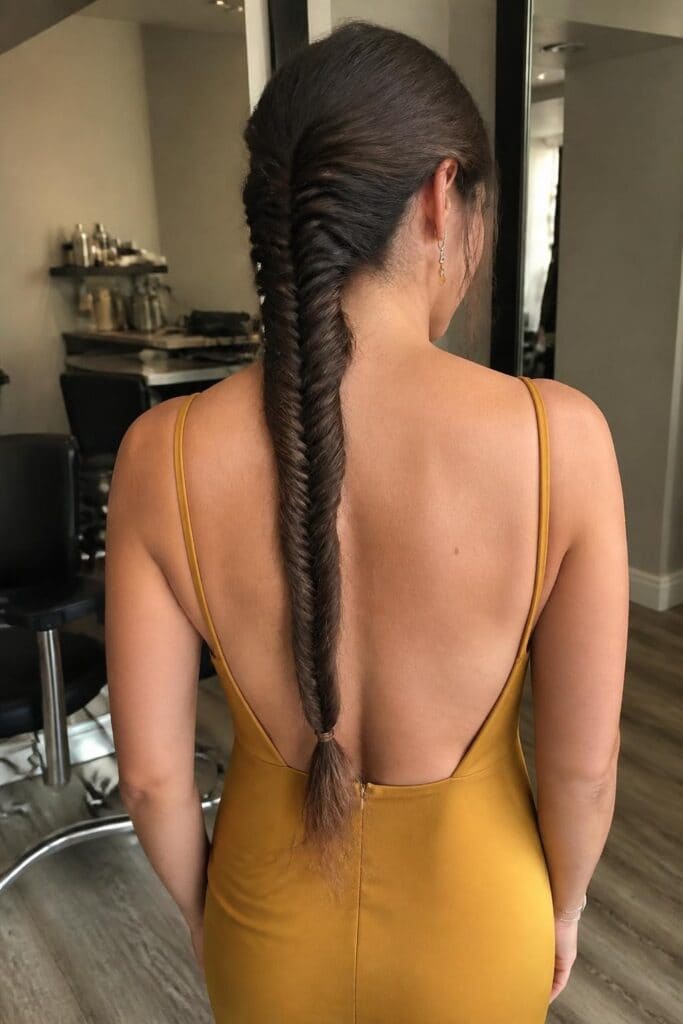 Fishtail Braid Down the Back