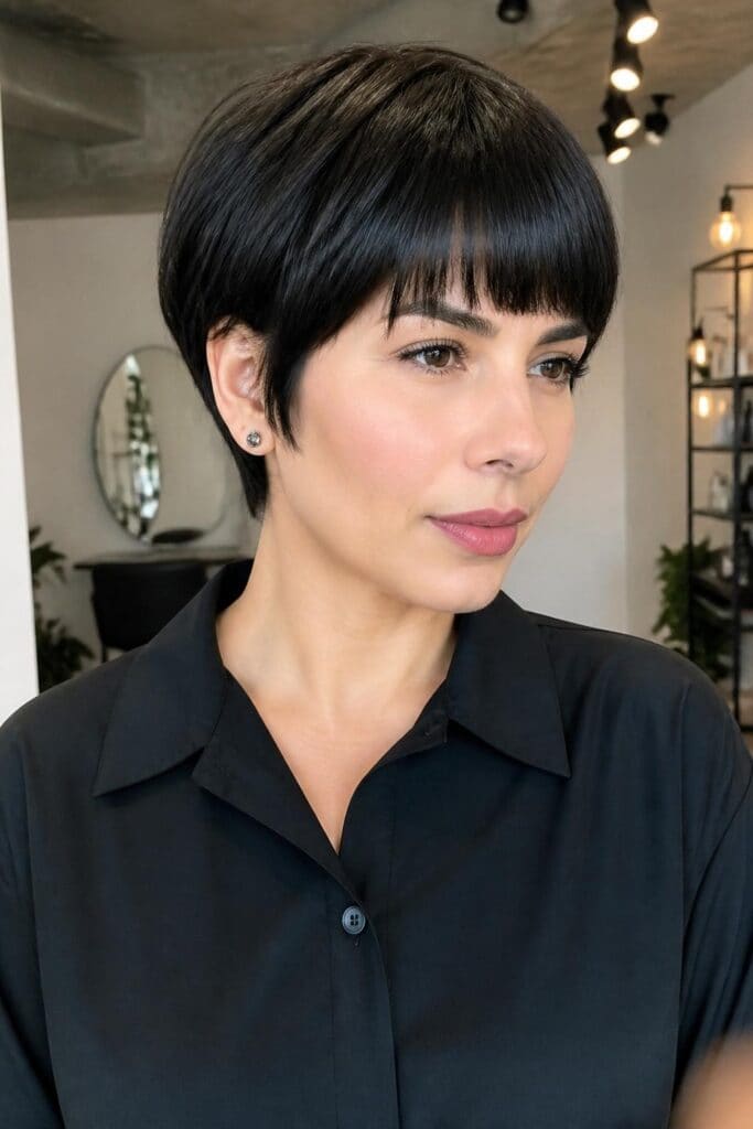 Long Pixie with Blunt Bangs