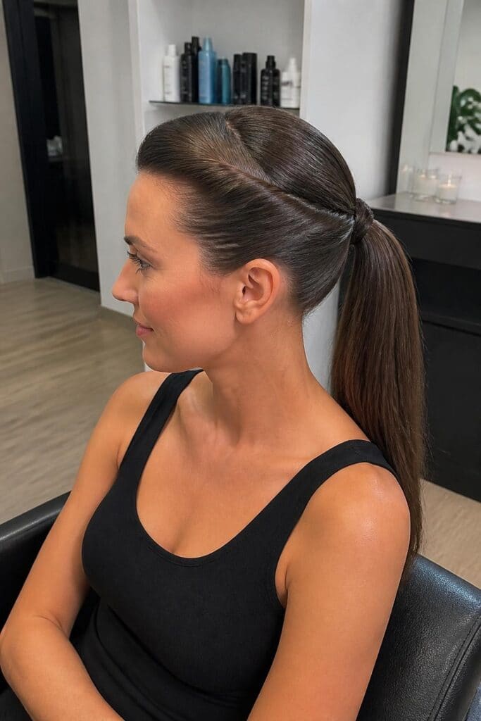 Slick Back Ponytail with a Twist
