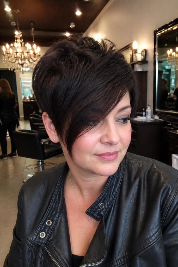 Textured Pixie with Long Bangs
