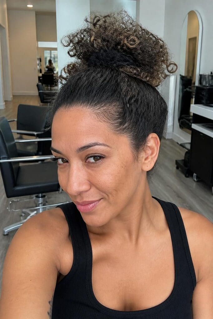 The Top Knot with Curls