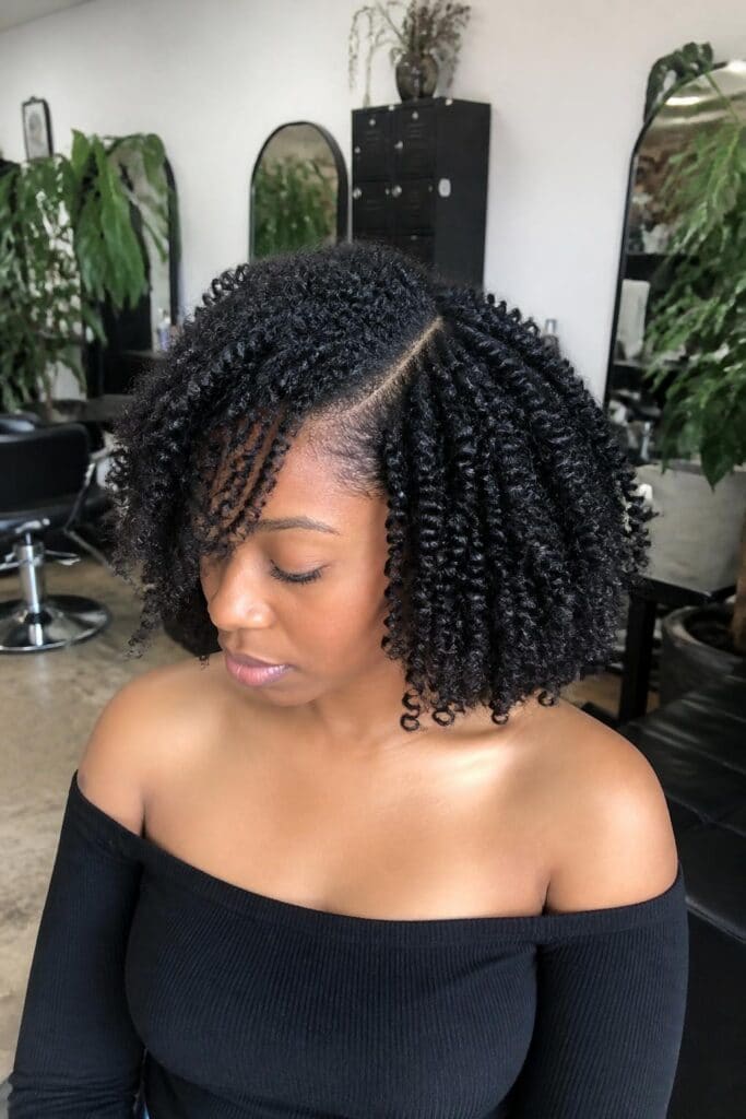 Twist Out with Side Part
